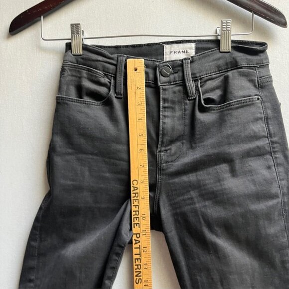 Frame Le High skinny denim fray hem jeans Sz 26 - Picture 8 of 12